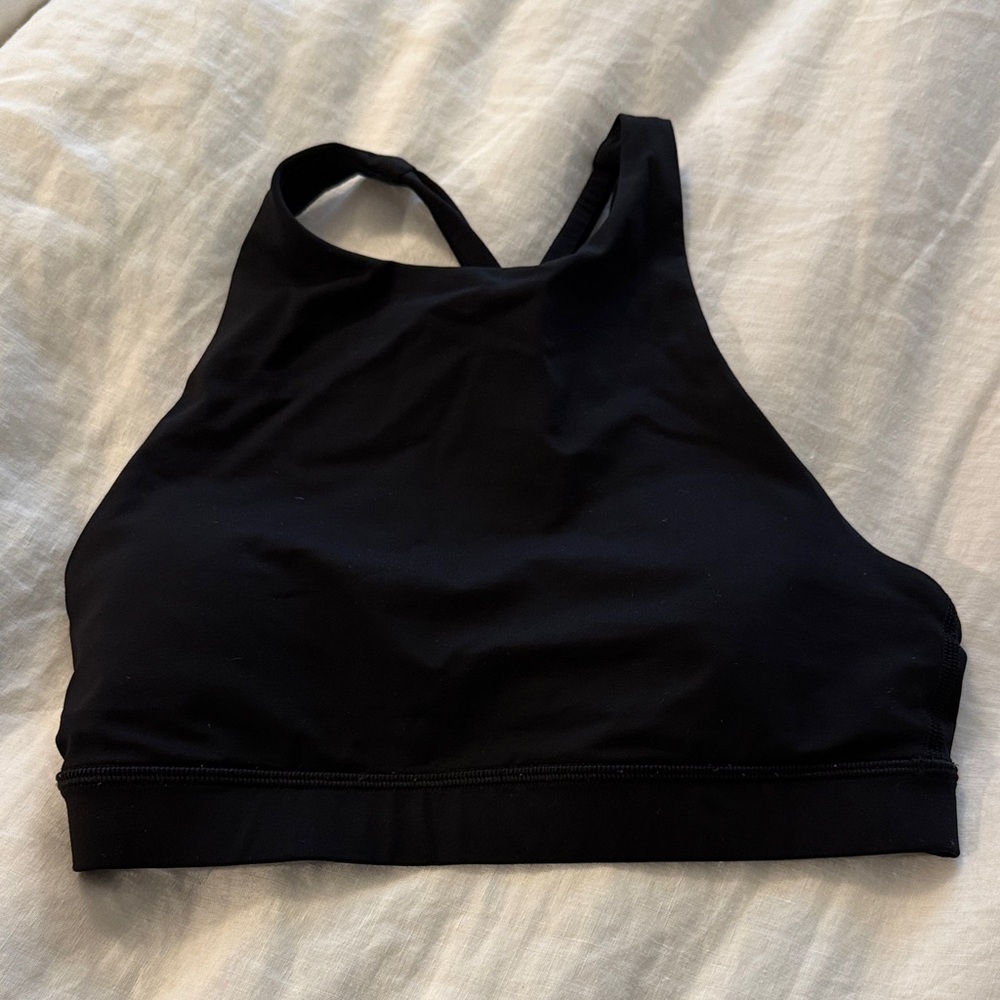 Lululemon Athletica Black High Neck Strappy Sports Bra Size 4